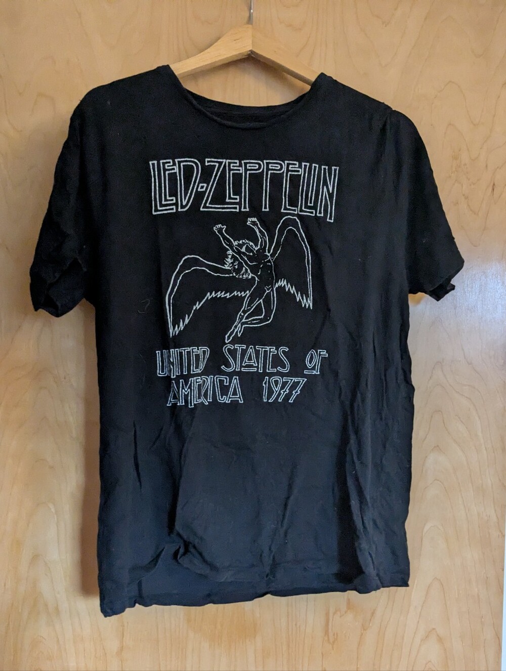 Unisex Led Zeppelin Band Tee Black Cotton